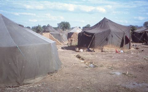 A camp for displaced persons as a result of South Arican incursions during the war. DW worked in partnership with the Angola Secretariat of State for Social Affairs (SEAS) and OMA (Angola women's organization) on the project.